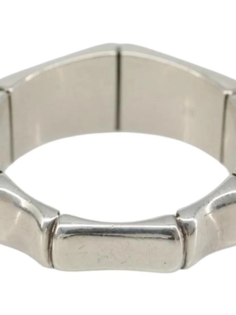 GUCCI Bamboo Ring Ag925 Silver Auth SW2377V